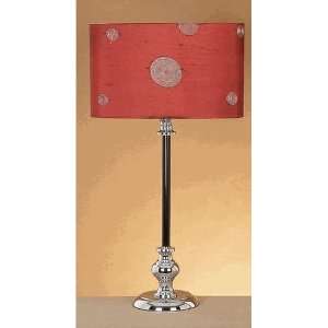  Benzara 40009 27 in. H Red Fabric Shade Metal Table Lamp 