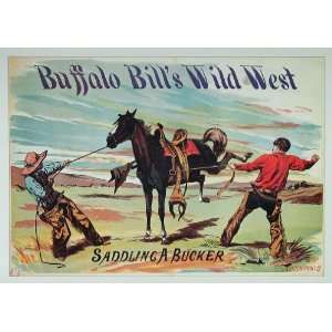  1976 Print Buffalo Bill Wild West Cowboy Bucking Bronco 