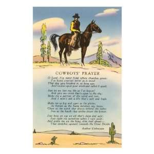 Cowboys Prayer Premium Poster Print, 8x12 