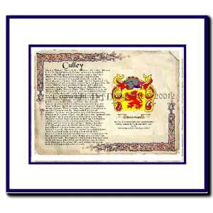  Culley Coat of Arms/ Family History Wood Framed