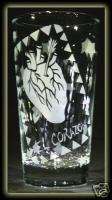 Loteria Mexican Art Corazon Heart Hiball Juice Glass  
