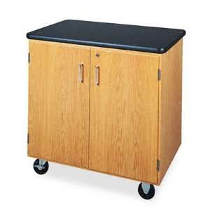 Diversified Woodcrafts 4401K Solid Oak Wood Mobile Storage Cabinet 