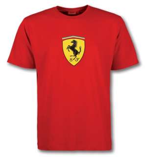 AUTHENTIC FERRARI BIG SCUDETTO T SHIRT AVAILABLE IN RED BLACK OR WHITE 