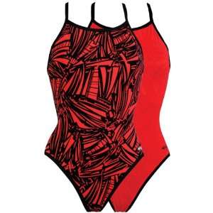   Swimsuit Outside RED PRINT, Inside RED SOLID 26