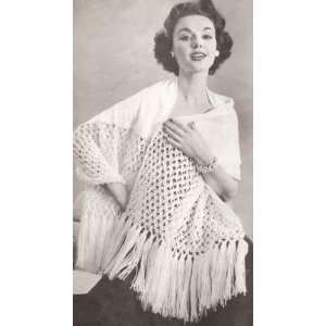 Vintage Crochet PATTERN to make   Lace Stole Shawl Evening Wrap. NOT a 