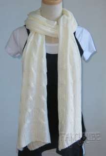 AU Crochet Knit Winter Scarf Wrap Shawl SC10 White  