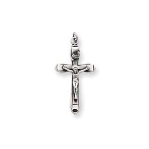  Sterling Silver Antiqued Crucifix Pendant: Jewelry