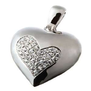 925) S/S Heart Stud Micro Setting Pendant (Holiday Special) WOW 
