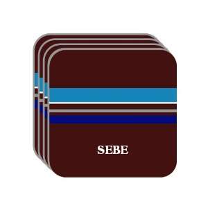 Personal Name Gift   SEBE Set of 4 Mini Mousepad Coasters (blue 