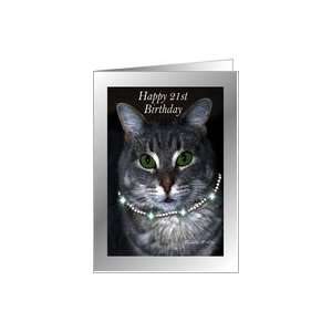  21st Happy Birthday ~ Spaz the Cat Card: Toys & Games