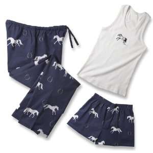  Kelley Equestrian Blue Horse Flannel Boxers Sports 