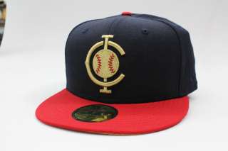 Cleveland Indians Navy Blue Scarlet Red Metallic Gold New Era Fitted 