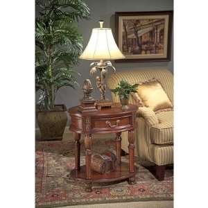   Masterpiece Ash Burl and Cherry Oval Accent Table: Furniture & Decor