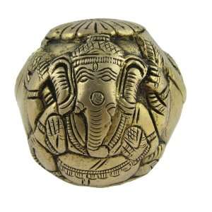  Brass Sculpture Paper Weight Ball Ganesha Baby Elephant 