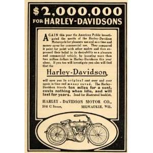   Ad Harley Davidson Motorcycle V Twin Model Engine   Original Print Ad