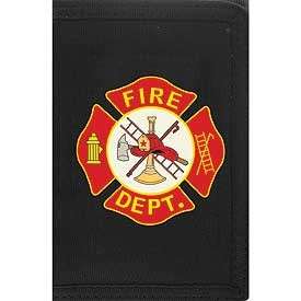FIRE DEPT DEPARTMENT MALTESE CROSS EMBROIDERED CLOTH TRI FOLD WALLET 