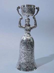 Antique German silver Marriage Cup Circa. 1890  