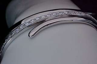 CONTEMPORARY 3.70 carats CZ Open Swirl Adjustable CUFF Bracelet  