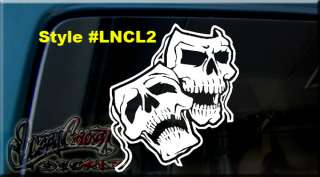 SKULL LAUGH NOW CRY LATER DRAMA MASK DECAL STICKER HEAD  