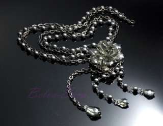  Crystal Pendants and Pearls Necklace using Swarovski Elements  