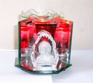 Glass Mirror Electric Aroma Lamp Warmer Virgin Mary NEW  