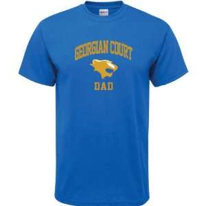  Georgian Court Lions Royal Blue Dad Arch T Shirt: Sports 