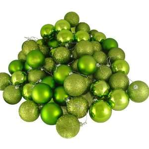  Club Pack of 60 Lime Green Shatterproof 4 Finish Christmas 