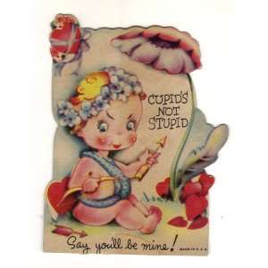  Vintage Valentine Card Cupids Not Stupid40s 