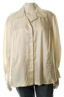   York Collection NEW Plus Size Ivory Blouse Silk Sale Top 22W  
