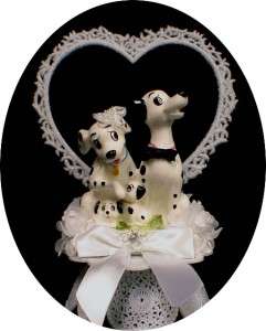 101 Dalmatian Dog DISNEY Wedding Cake Topper Family pup  