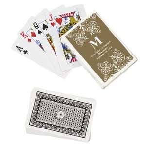  Gold Personalized Monogram Wedding Playing Cards   Party 