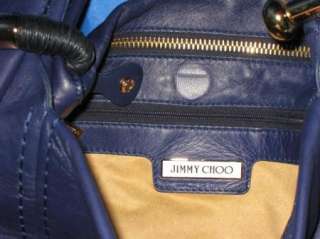 Jimmy Choo Lambskin Leather Saba Ring Hobo Bag NWT Navy Blue Purse 