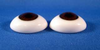 Glass Natural Flat Paperweight Eyes Bleuette 10mm Brown  