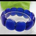 Dark blue Opal Gemstone Beads Stretch Bracelet 7 K081  
