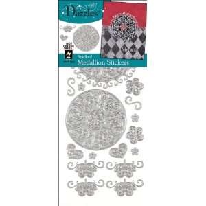  Dazzles Stickers Silver Stacked Medallion