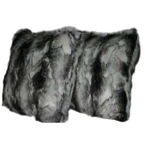  Premium Brandy Fox Grey Fuax Fur Pillow Set 2pcs.