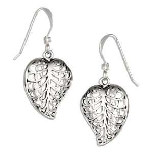  Sterling Silver Filigree Leaf Earrings. Jewelry
