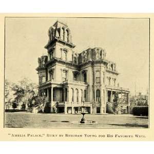  1901 Print Amelia Palace Brigham Young Architecture 