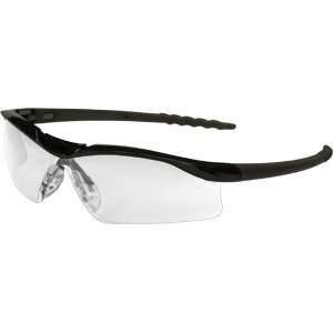 CREWS INC. DL110 Dallas Wraparound Safety Glasses Black Frame Clear 