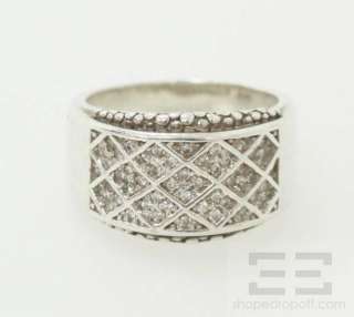 Michael Dawkins Sterling Silver & Pave Diamond Lattice Ring Size 9 