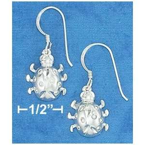  Sterling Silver Hp 13mm Long Lady Bug Earrings on French 