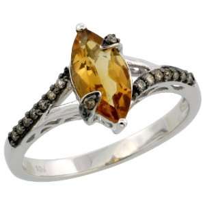 10k White Gold Stone Ring, w/ 0.12 Carat Brilliant Cut Diamonds & 1.00 