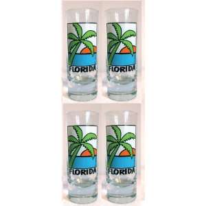   Style Shot Glasses with Florida Palm Tree Artwork: Kitchen & Dining