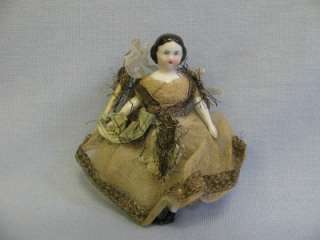 Antique Covered Wagon Head China doll Ca.1850 CHRISTMAS ANGEL ALL 