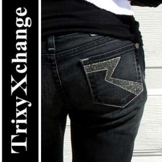 286 ROCK AND REPUBLIC Black COSBIE MESH Boot Jeans 25  