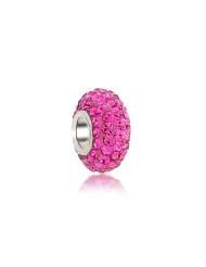 Bling Jewelry Hot Pink Swarovski Crystal Bead 925 Sterling Silver 