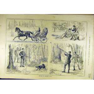    1881 Sketches Canadian Sport Shooting Gun Dog Print