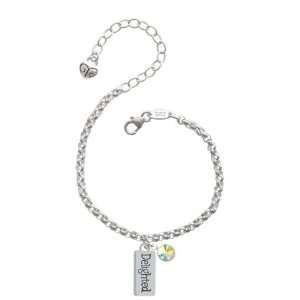  Delighted Rectangle Silver Plated Brass Charm Bracelet 