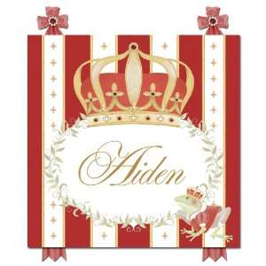  posh prince crown ruby red personalized name plaques