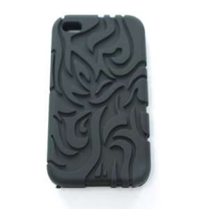  Rubbery matte finish case for iPhone4   Black Electronics